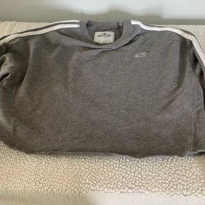 Gray with white striped hollister crop sweater small